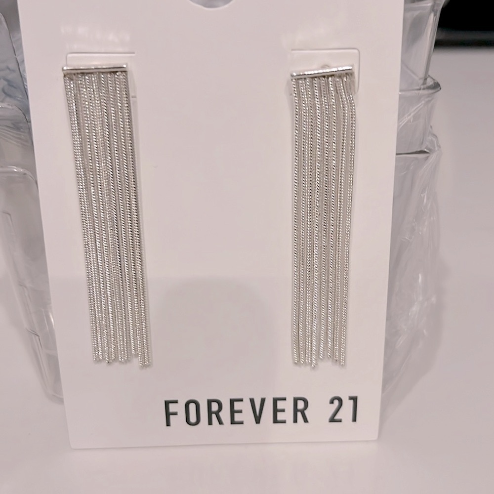 silver waterfall earrings long for night out